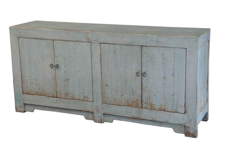 Sale Light Blue Distressed Wood Media Cabinet Etsy