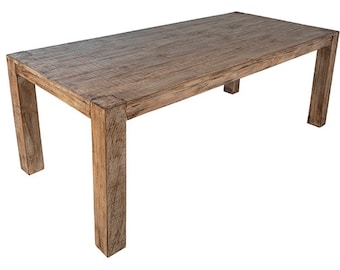 Reclaimed Wood Dining Table Natural Color with Sealed Finish by Terra Nova Furniture Los Angeles