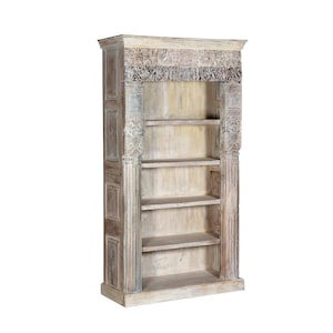 Tall Carved Bookcase by Terra Nova Designs Los Angeles