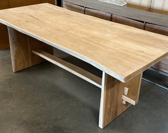 87” Natural Live Edge Teak  Dining Table by Terra Nova Furniture Los Angeles