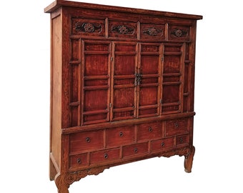 Large Chinese Wedding Cabinet Armoire Wardrobe by Terra Nova Furniture Los Angeles