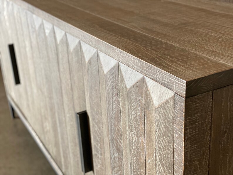 Reclaimed Oak TV Sideboard Media Console With Iron Etsy