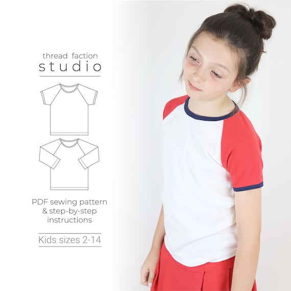 Kids Raglan Tee PDF Sewing Pattern 