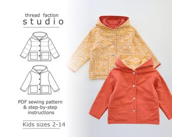 Thread Faction | Kids sizes 2 - 14 | The Everett Coat | PDF Sewing Pattern for print-at-home or printshop