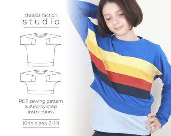 Easy Kids Sweatshirt PDF Sewing Pattern