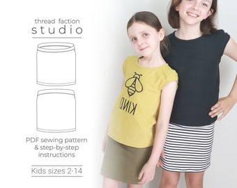 Kids Zero Waste Bleistiftschnitt Schnittmuster | Größen 2-14 (PDF Nähanleitung)