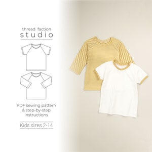 Patron de couture PDF pour t-shirt raglan pour enfants