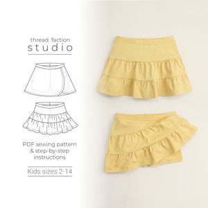 Thread Faction | Kids sizes 2 - 14 | The On-the-court Skort | PDF Sewing Pattern for print-at-home or printshop