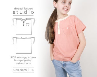 Zero Waste Henley T-shirt PDF Sewing Pattern