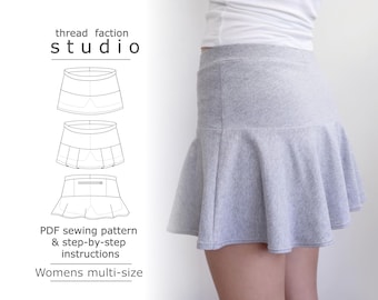 Thread Faction | Adult Multi-size  | Women's Sport Skort | PDF Sewing Pattern for print-at-home or printshop