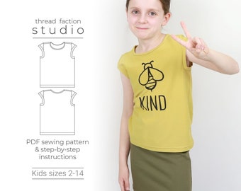 Zero Waste Cap Sleeve T-shirt  PDF Sewing Pattern