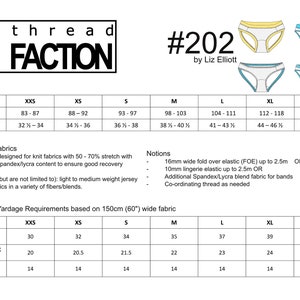 Thread Faction 202 Ladies underwear knickers panties PDF Sewing Pattern xxs xxl image 10