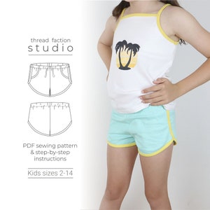 Patron de couture PDF pour shorts à roulettes | Tailles enfant 2-14