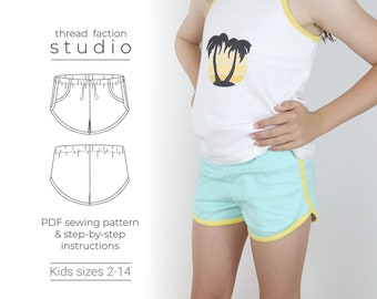 Roller Shorts PDF Sewing Pattern | Kids Sizes 2-14
