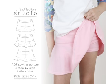 Kids' Skip-Your-Chores Skort Sewing Pattern | Sizes 2-14 (PDF Pattern)