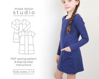 Kids Mary Mod Dress Sewing Pattern | Sizes 2-14 (PDF Pattern)