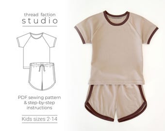 Edgar Kinder Shorts Set Schnittmuster | Retro Trainingsanzug (PDF-Schnittmuster)