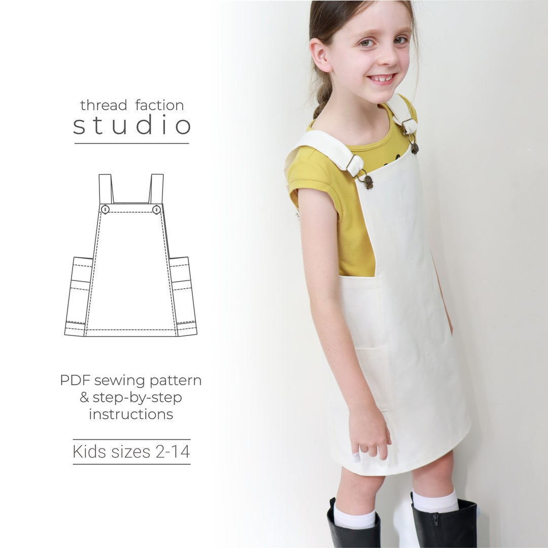 Zero Waste Pinafore Dress PDF Sewing Pattern 