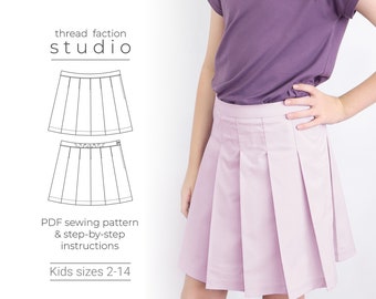 Patrón de costura para falda plisada infantil / Cero residuos (PDF)