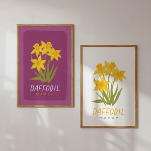 Daffodil - March Birth Month Flower - Floral Illustration Art Print