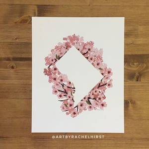 Washington DC Print Cherry Blossoms // State Map Silhouette image 2