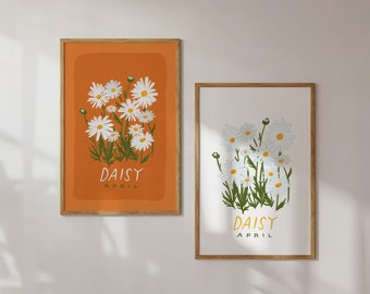 Daisy - April Birth Month Flower - Floral Illustration Art Print