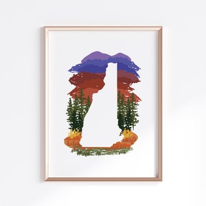 New Hampshire State Print - White Mountains // State Map Silhouette