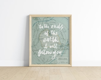 Ends of the Earth - calligraphy art print