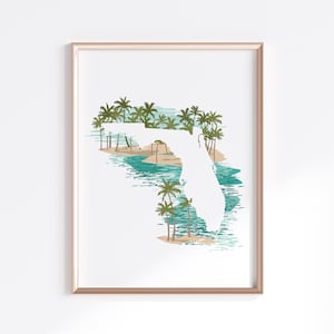 Florida State Print - Strand // Staatskaart Silhouet