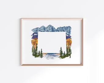 Colorado State Print - Mountains // State Map Silhouette