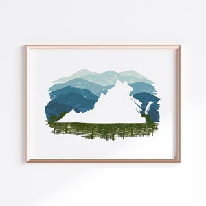 Virginia State Print - Berge // State Map Silhouette