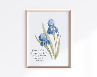 Print of Irises Watercolor Painting - Version 2