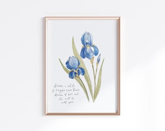 Print of Irises Watercolor Painting - Version 2