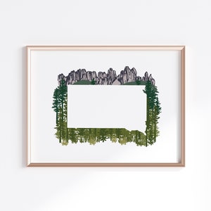 South Dakota State Print - Black Hills // State Map Silhouette