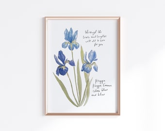 アイリスの水彩画の版画 - バージョン1 - Etsy 日本