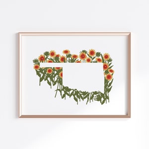 Oklahoma State Print - Wildblumen // State Map Silhouette