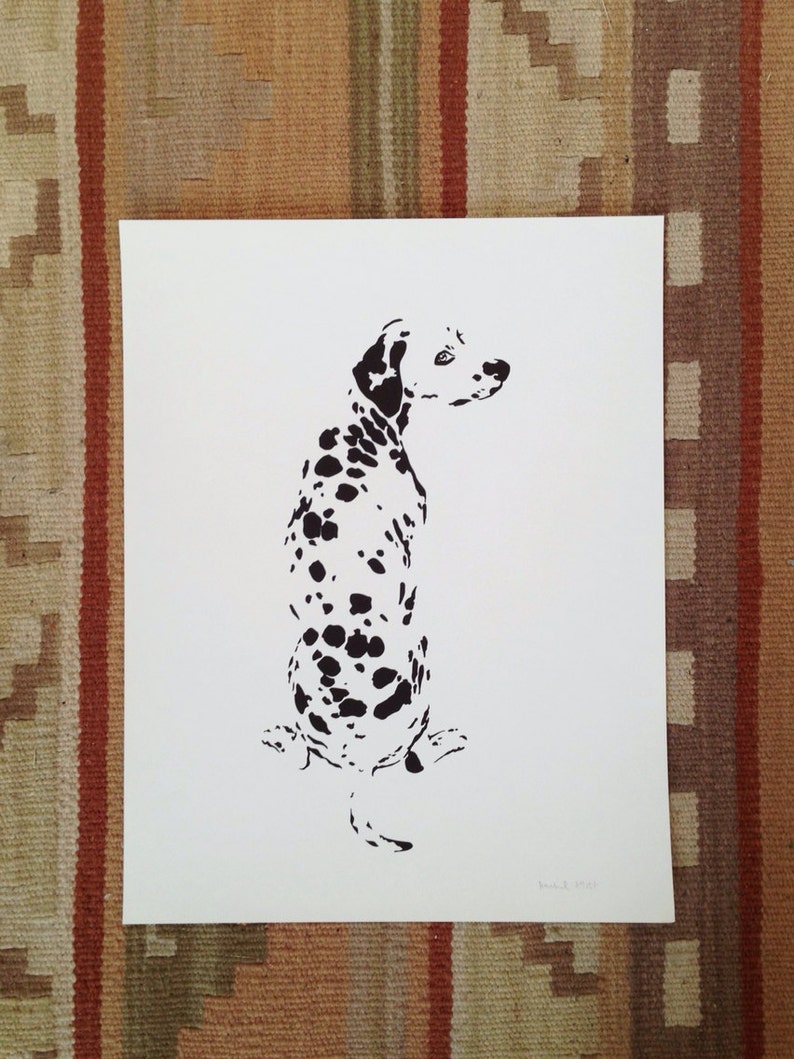 Dalmatian Print fine art print of original ink drawing image 3