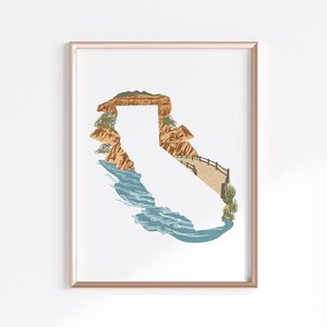 California State Print Coastline // State Map Silhouette image 1