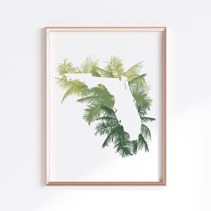 Florida State Print - Palms // State Map Silhouette