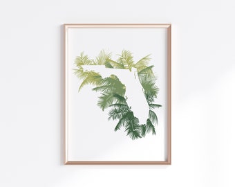 Florida State Print - Palms // State Map Silhouette