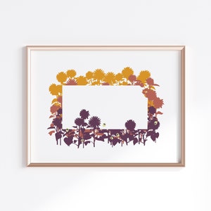 Kansas State Print - Sunflowers // State Map Silhouette