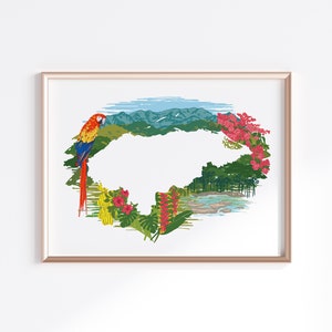 Honduras - Landschaft // Landkarte Silhouette