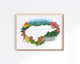 Honduras - Landscape // Country Map Silhouette
