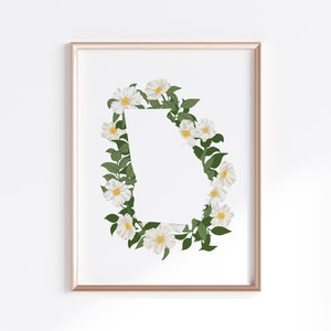 Georgia State Print - Cherokee Rose // State Map Silhouette