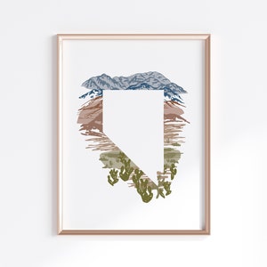 Nevada State Print - Desert // State Map Silhouette