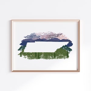 Tennessee State Print - Mountains // State Map Silhouette