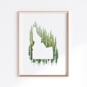 Idaho Poster - Pine // Bundesstaat Karte Silhouette