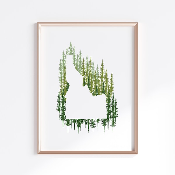 Idaho State Print - Pine // State Map Silhouette