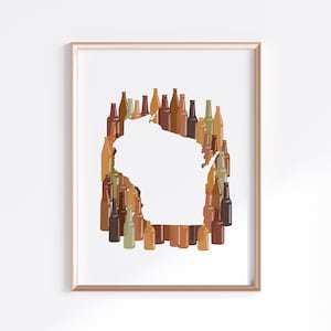 Wisconsin State Print - Brew // State Map Silhouette