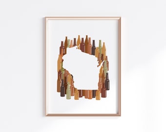 Wisconsin State Print - Brew // State Map Silhouette